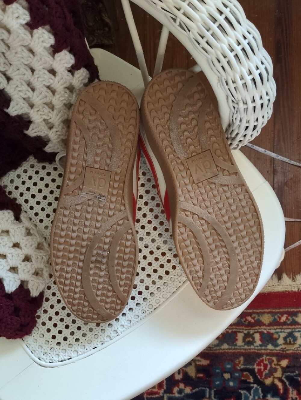 Dolce Vita Cream and Red Low-Top Sneakers - Picture 3 of 4